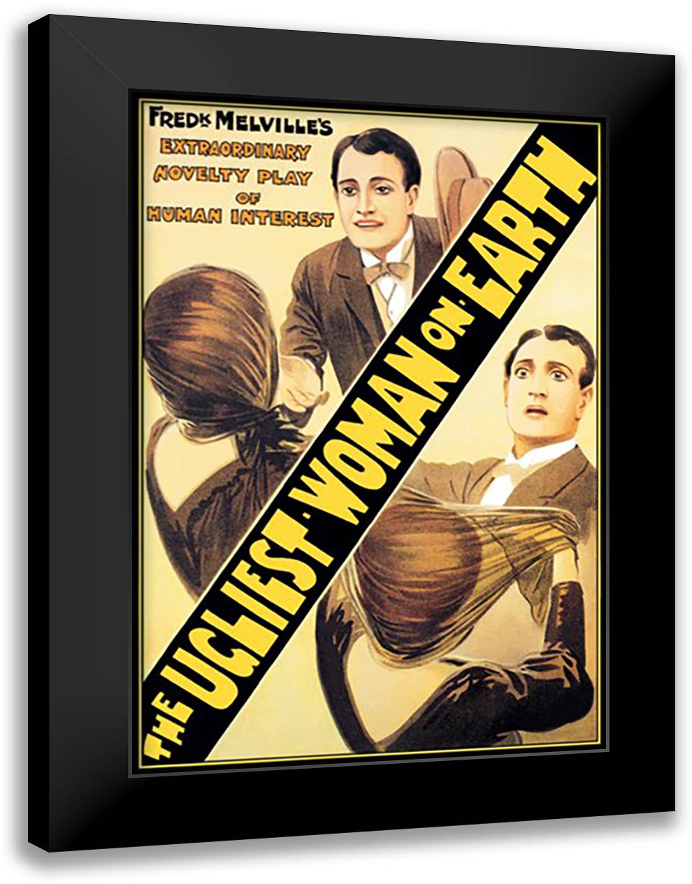 Ugliest Woman on Earth 16x22 Black Modern Wood Framed Art Print Poster by Morgan, William Edward