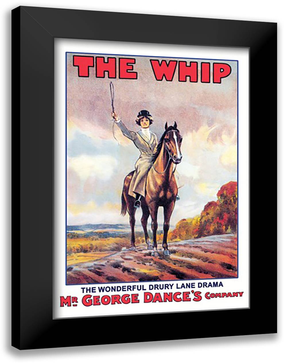Whip: The Wonderful Drury Lane Drama 16x22 Black Modern Wood Framed Art Print Poster by Morrow, Albert