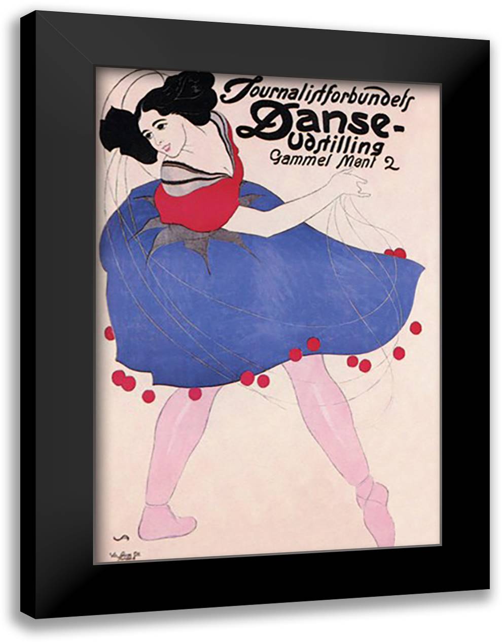 Danse-Udstilling 16x22 Black Modern Wood Framed Art Print Poster