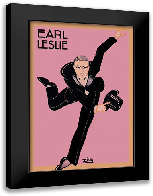 Earl Leslie 16x22 Black Modern Wood Framed Art Print Poster