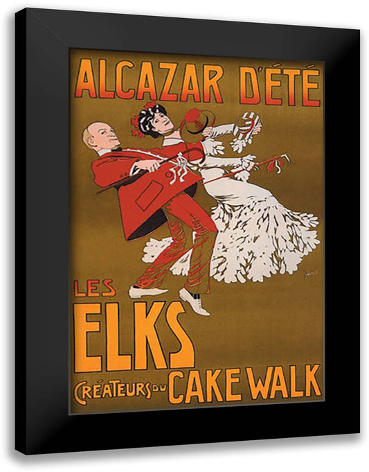 Alcazar Dete: Les Elks, Createurs du Cake Walk 16x22 Black Modern Wood Framed Art Print Poster