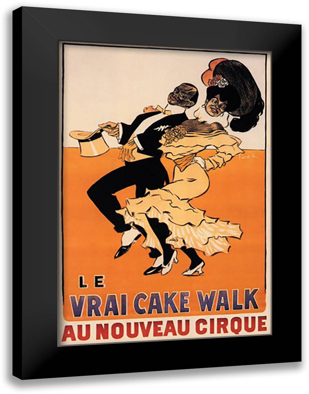 Vrai Cake Walk au Nouveau Cirque 16x22 Black Modern Wood Framed Art Print Poster