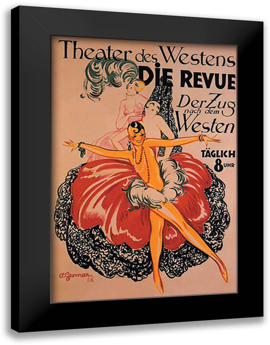 Theater des Westens: Die Revue 16x22 Black Modern Wood Framed Art Print Poster