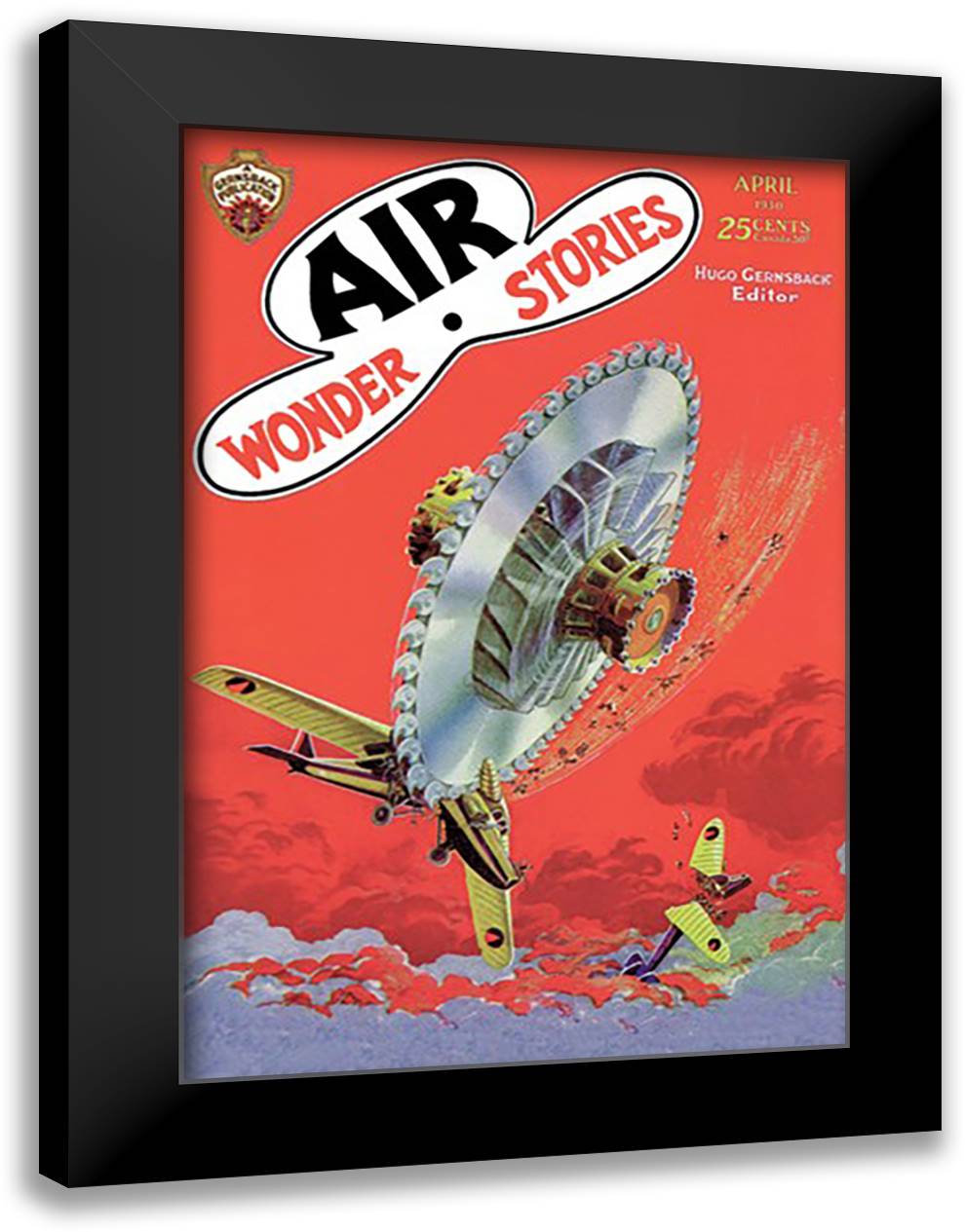 Air Wonder Stories 16x22 Black Modern Wood Framed Art Print Poster