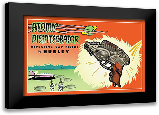 Atomic Disintegrator Repeating Cap Pistol 22x16 Black Modern Wood Framed Art Print Poster