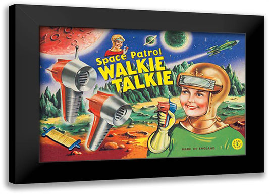 Space Patrol Walkie Talkie 22x16 Black Modern Wood Framed Art Print Poster