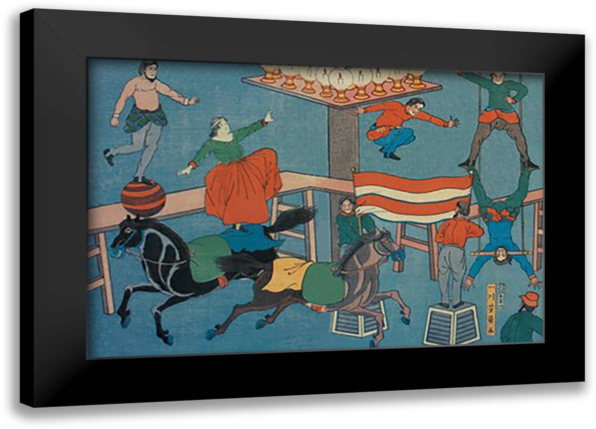 Foreign Circus in Yokohama 22x16 Black Modern Wood Framed Art Print Poster