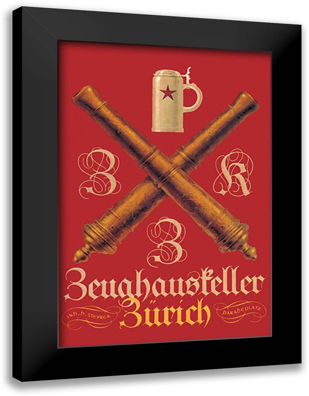 Zeughausteller Zurich 16x22 Black Modern Wood Framed Art Print Poster by KW