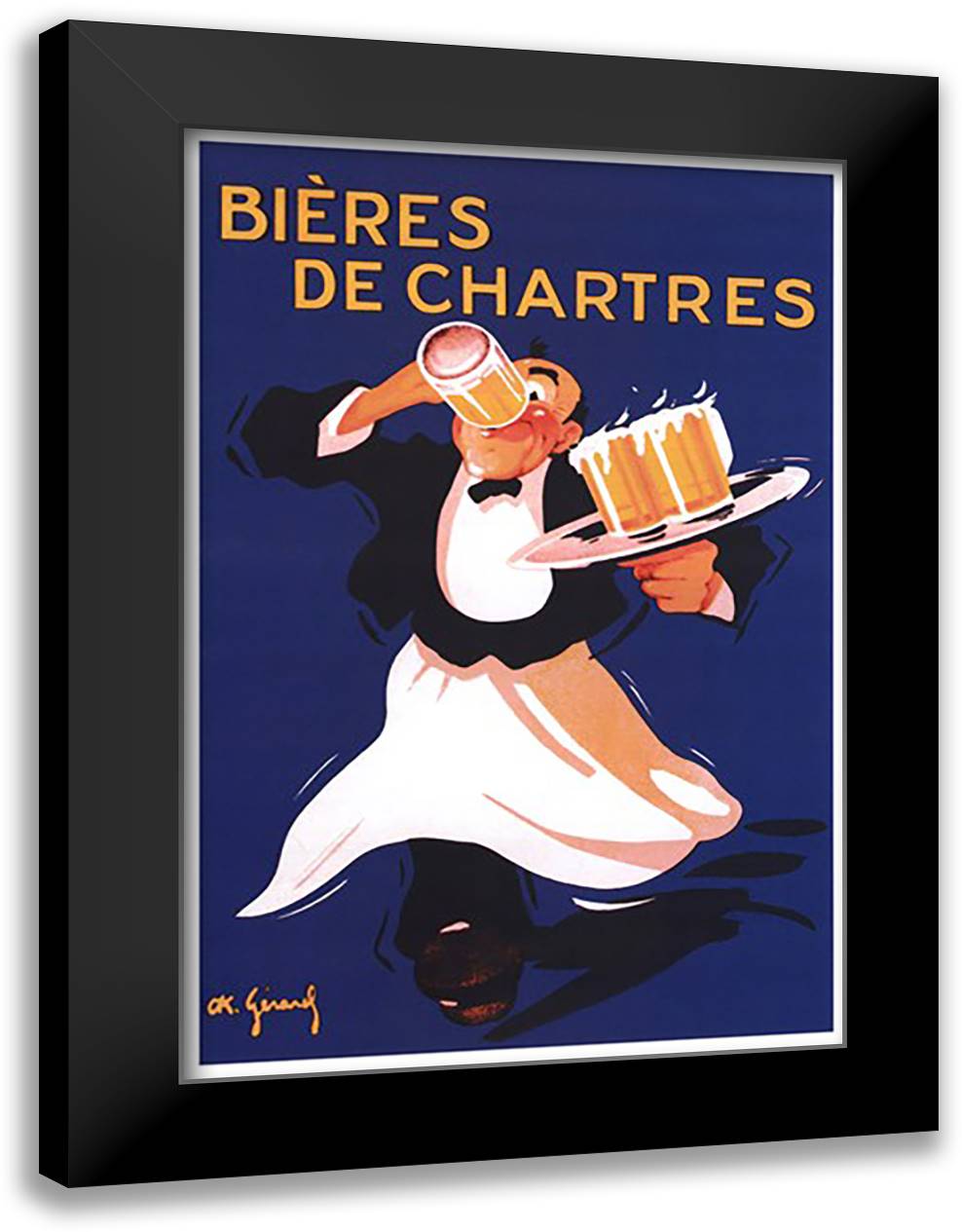 Bieres de Chartres #1 16x22 Black Modern Wood Framed Art Print Poster