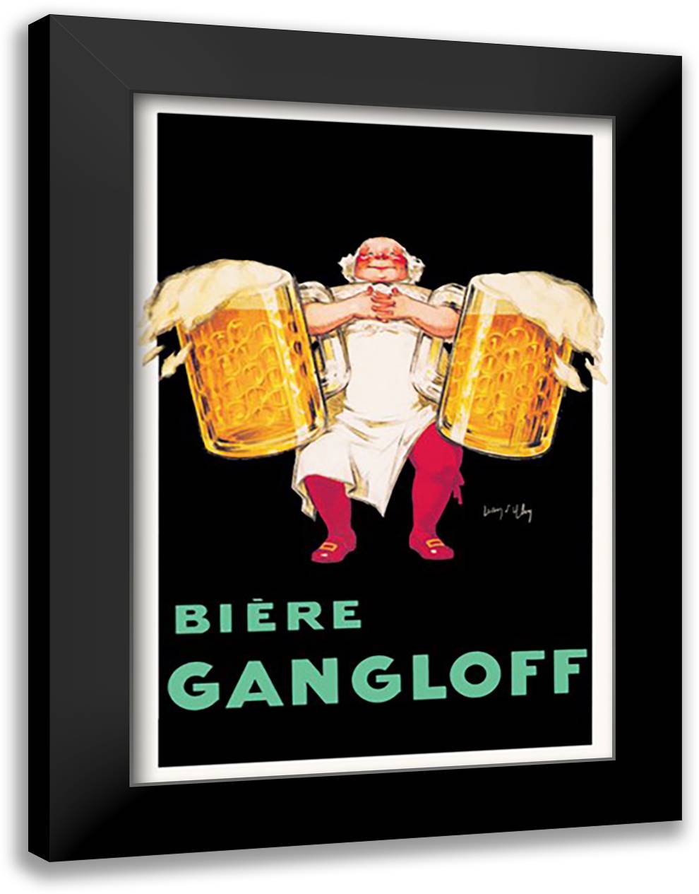 Biere Gangloff 16x22 Black Modern Wood Framed Art Print Poster by D'ylean, Jean