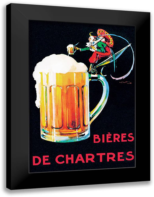 Bieres de Chartres #2 16x22 Black Modern Wood Framed Art Print Poster