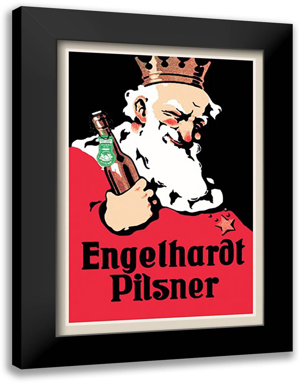 Engelhardt Pilsner 16x22 Black Modern Wood Framed Art Print Poster