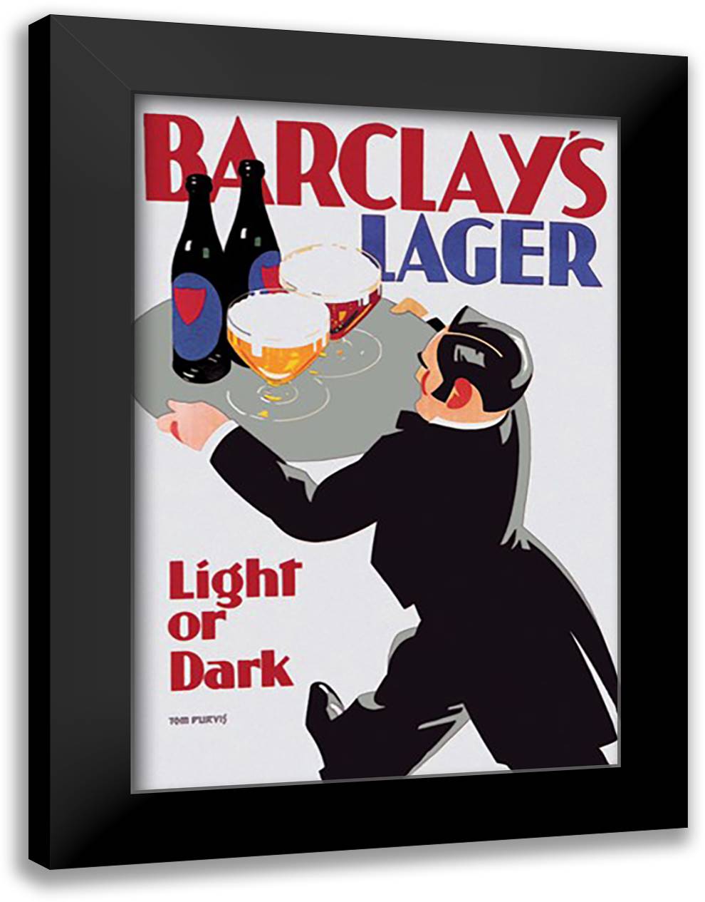 Barclay's Lager: Light or Dark 16x22 Black Modern Wood Framed Art Print Poster by Purvis, Tom