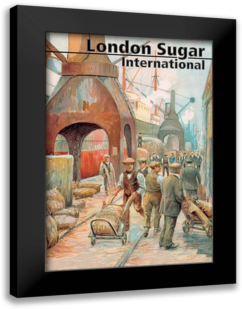 London Sugar International 16x22 Black Modern Wood Framed Art Print Poster