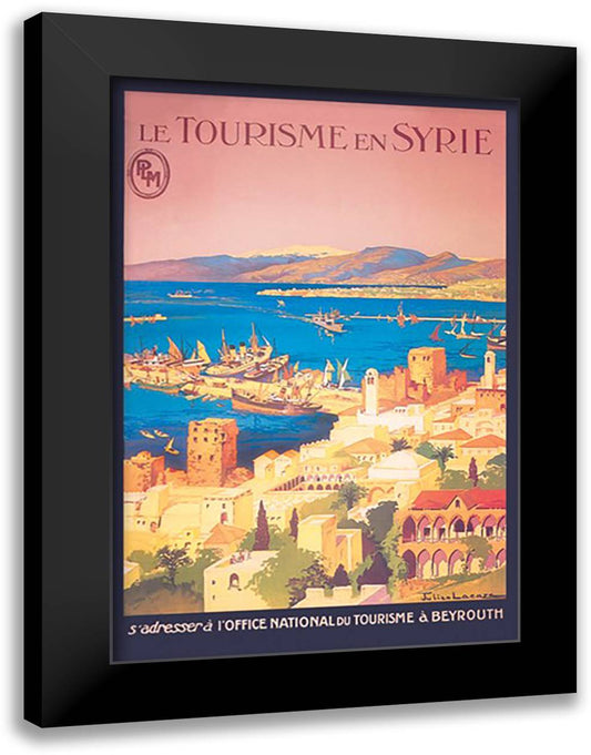 Tourisme en Syrie 16x22 Black Modern Wood Framed Art Print Poster