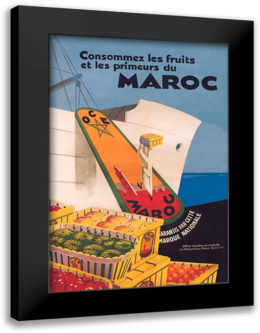 Eat the Fruit and Vegetable Products of Morocco 16x22 Black Modern Wood Framed Art Print Poster