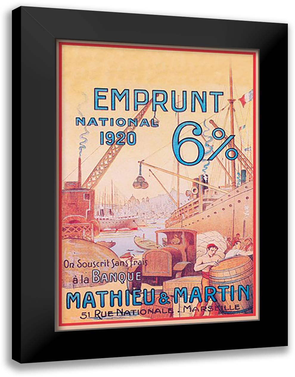 Emprunt 16x22 Black Modern Wood Framed Art Print Poster