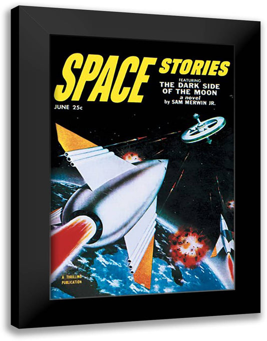 Space Stories: Assault on Space Lab 16x22 Black Modern Wood Framed Art Print Poster