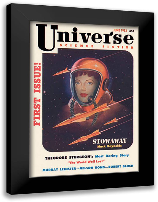 Universe Science Fiction: Rocket Girl 16x22 Black Modern Wood Framed Art Print Poster