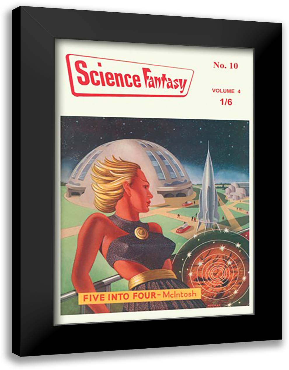 Science-Fantasy: World of the Future 16x22 Black Modern Wood Framed Art Print Poster