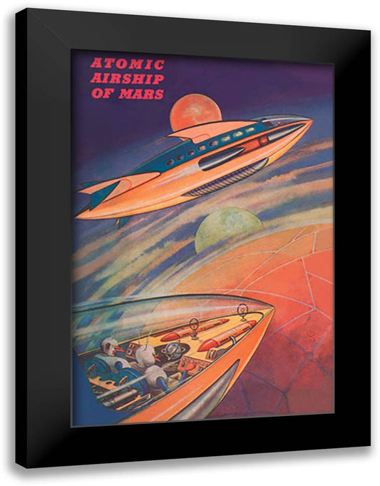 Atomic Airships of Mars 16x22 Black Modern Wood Framed Art Print Poster