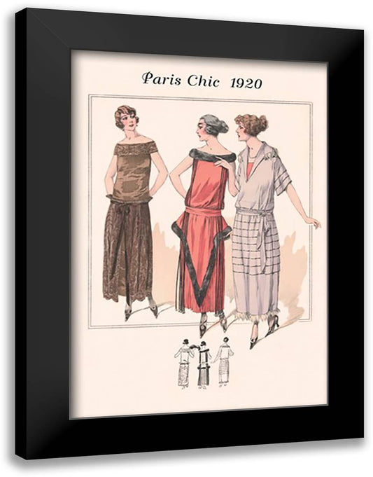 Tea Dresses 16x22 Black Modern Wood Framed Art Print Poster