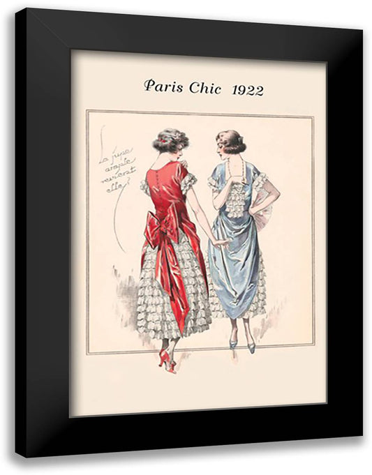 Garden Party 16x22 Black Modern Wood Framed Art Print Poster