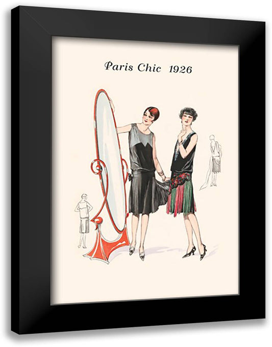 Flapper Fancy 16x22 Black Modern Wood Framed Art Print Poster