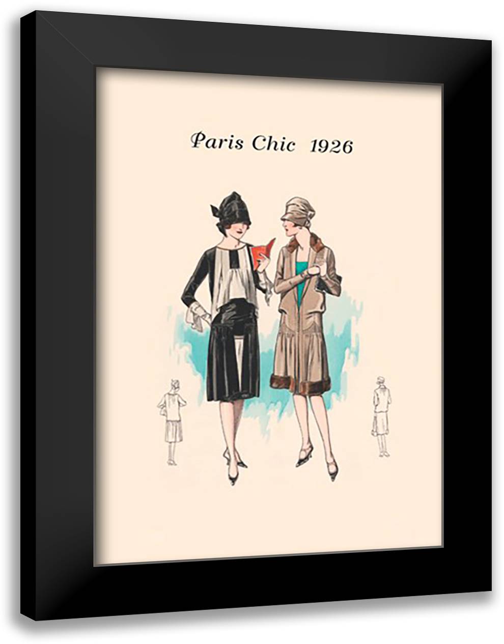 Library Outing 16x22 Black Modern Wood Framed Art Print Poster
