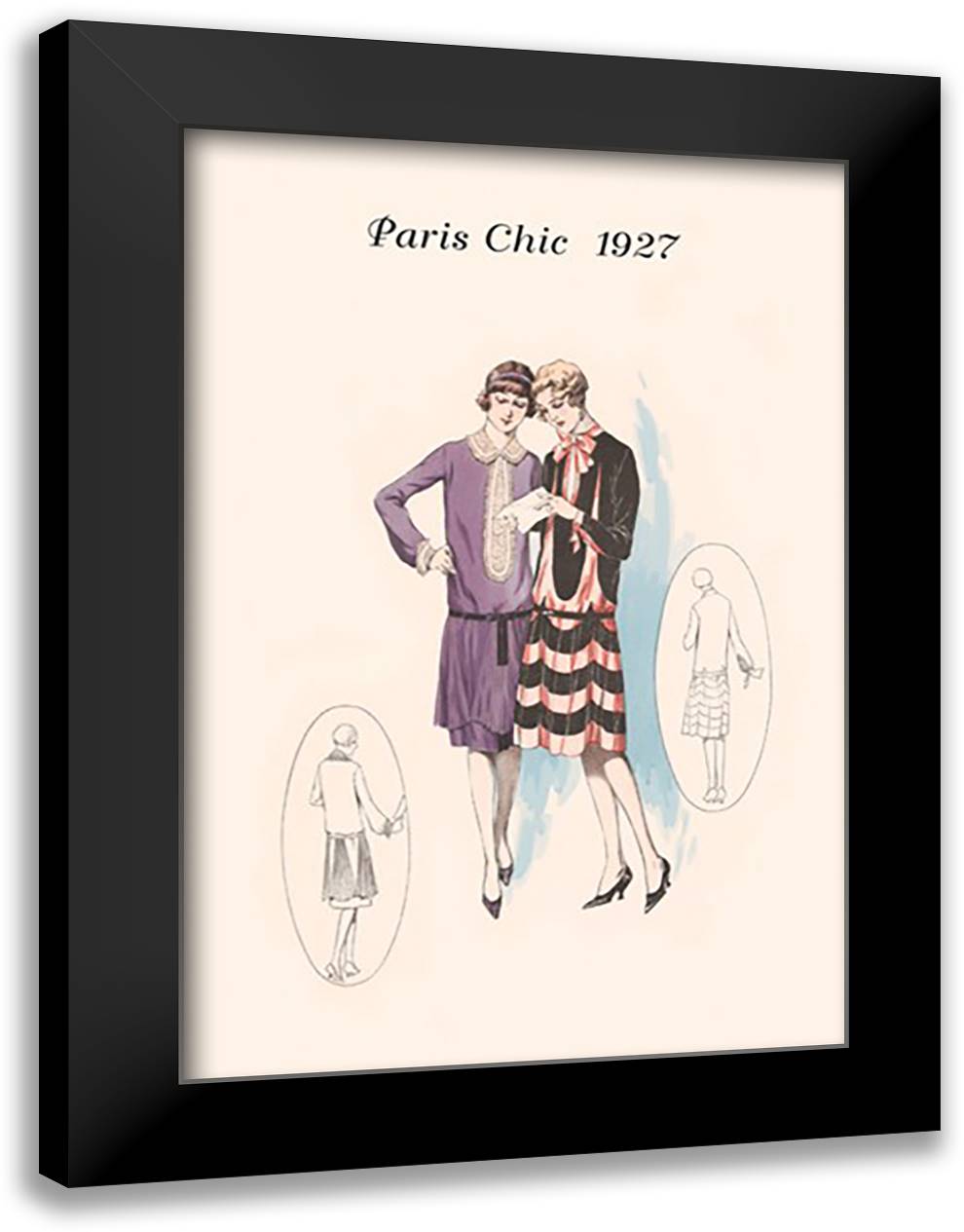 Off to School 16x22 Black Modern Wood Framed Art Print Poster