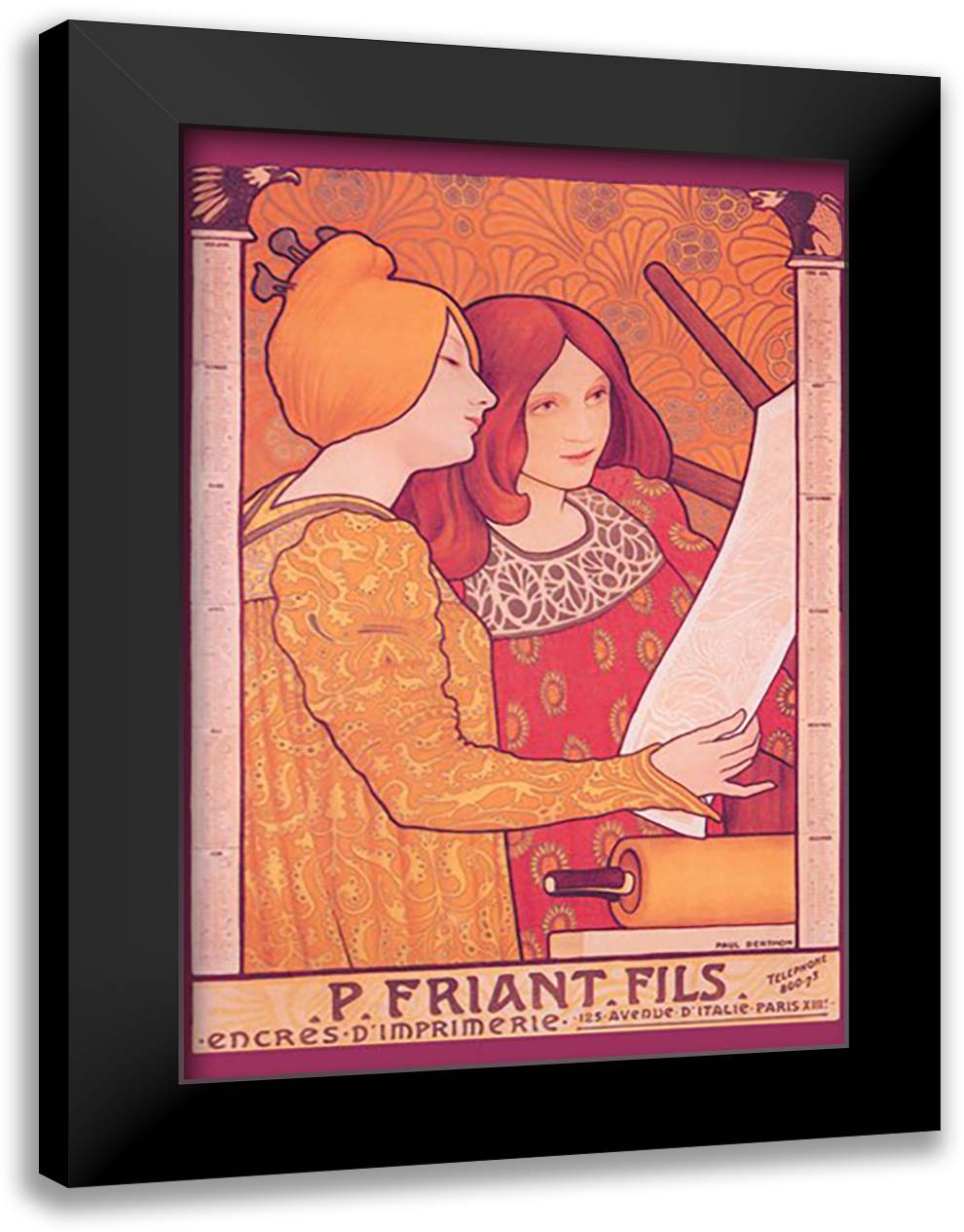P. Friant Fils 16x22 Black Modern Wood Framed Art Print Poster by Berthon, Paul