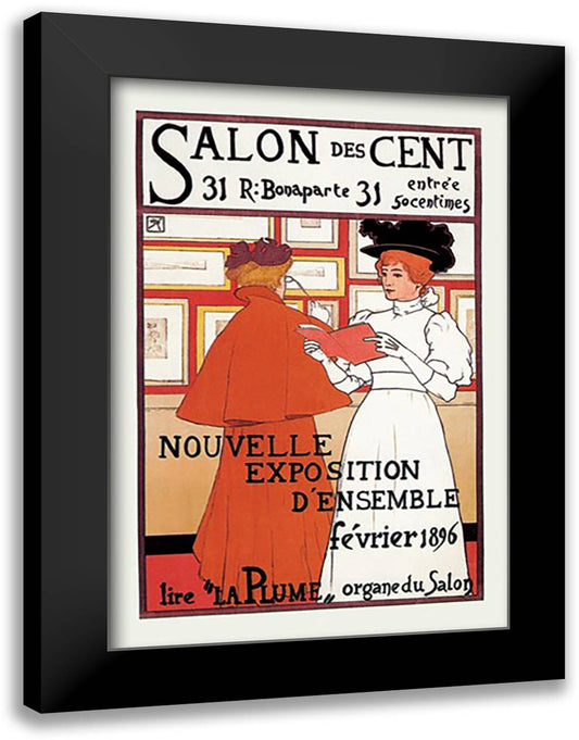 Salon des Cent 16x22 Black Modern Wood Framed Art Print Poster