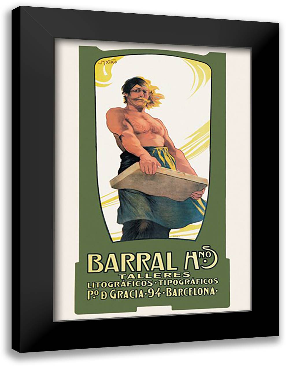 Barro Hnos. Talleres Lithograficos 16x22 Black Modern Wood Framed Art Print Poster