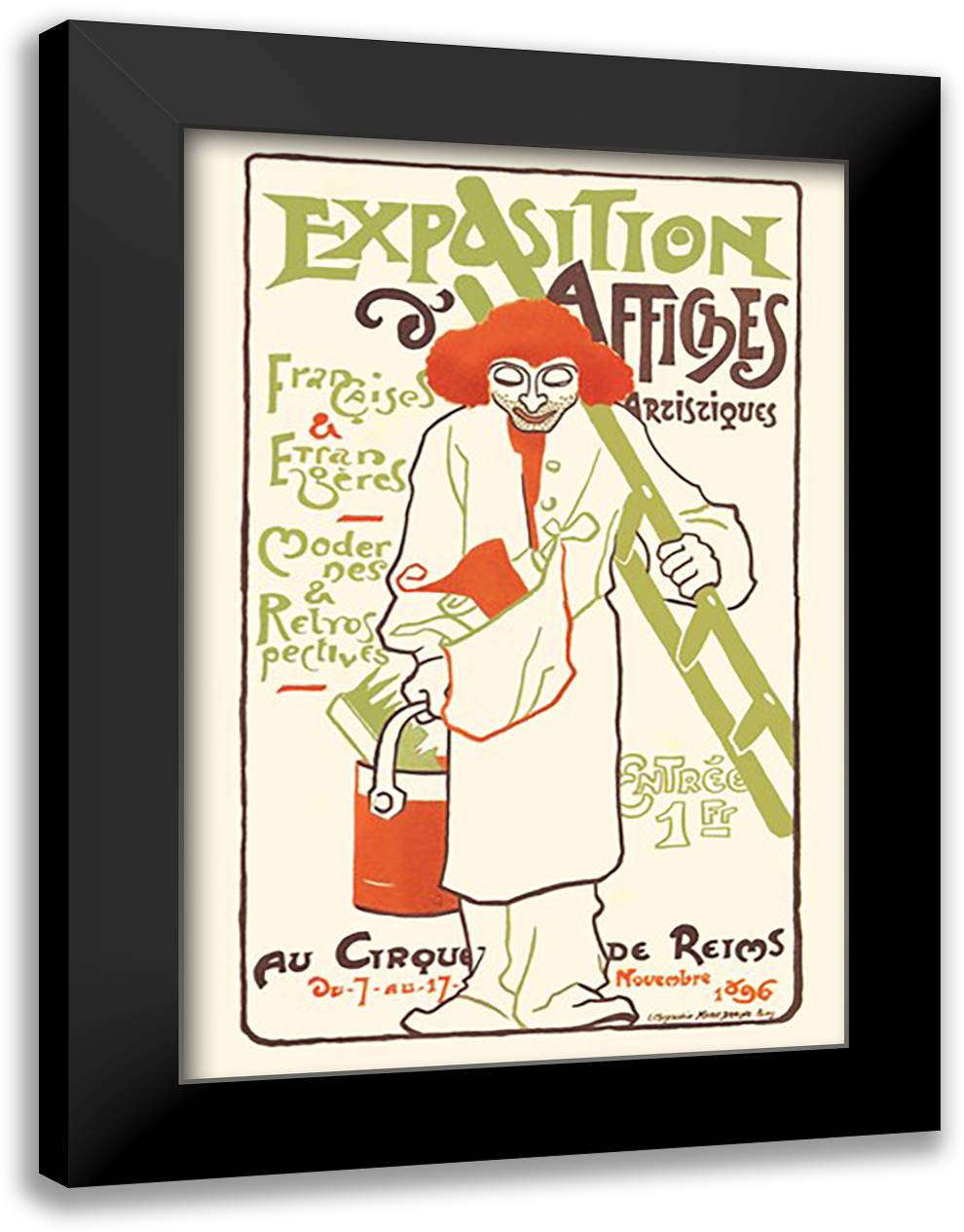 Exposition d'Affiches 16x22 Black Modern Wood Framed Art Print Poster by Kalas, Ernest