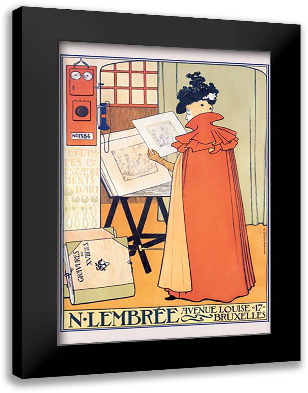 N. Lembree 16x22 Black Modern Wood Framed Art Print Poster by Rysselberghe, Theodore Van