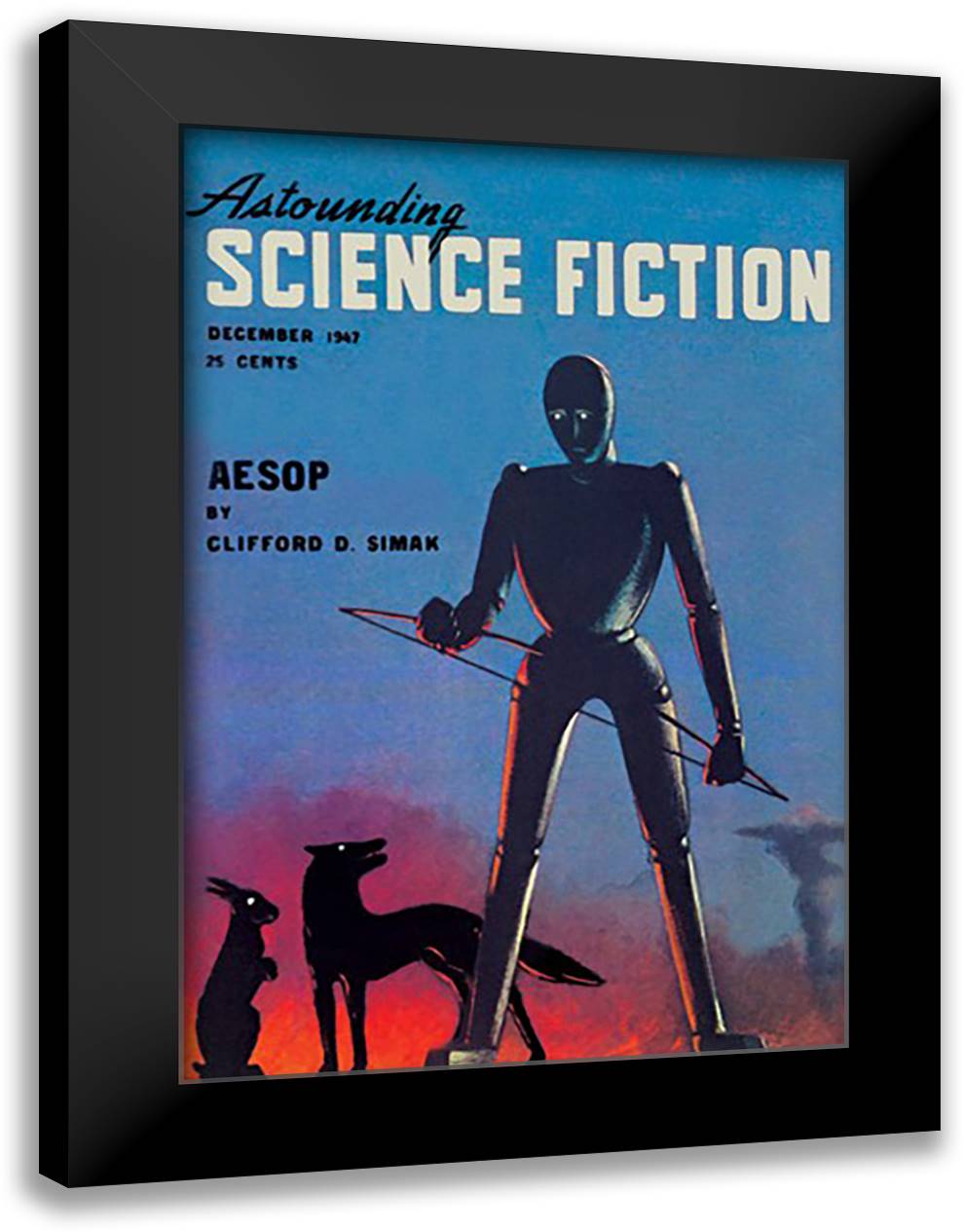 Astounding Science Fiction, December 1947 16x22 Black Modern Wood Framed Art Print Poster