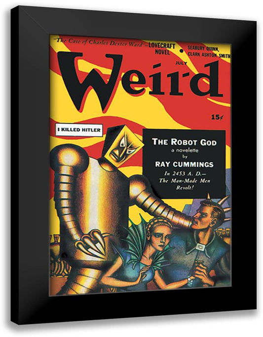 Weird Magazine: Man-Made Men Revolt 16x22 Black Modern Wood Framed Art Print Poster