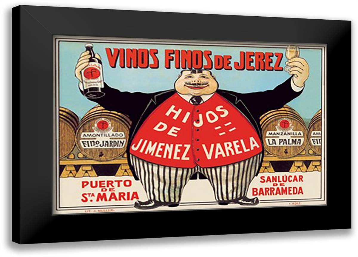 Vinos Finos de Jerex 22x16 Black Modern Wood Framed Art Print Poster