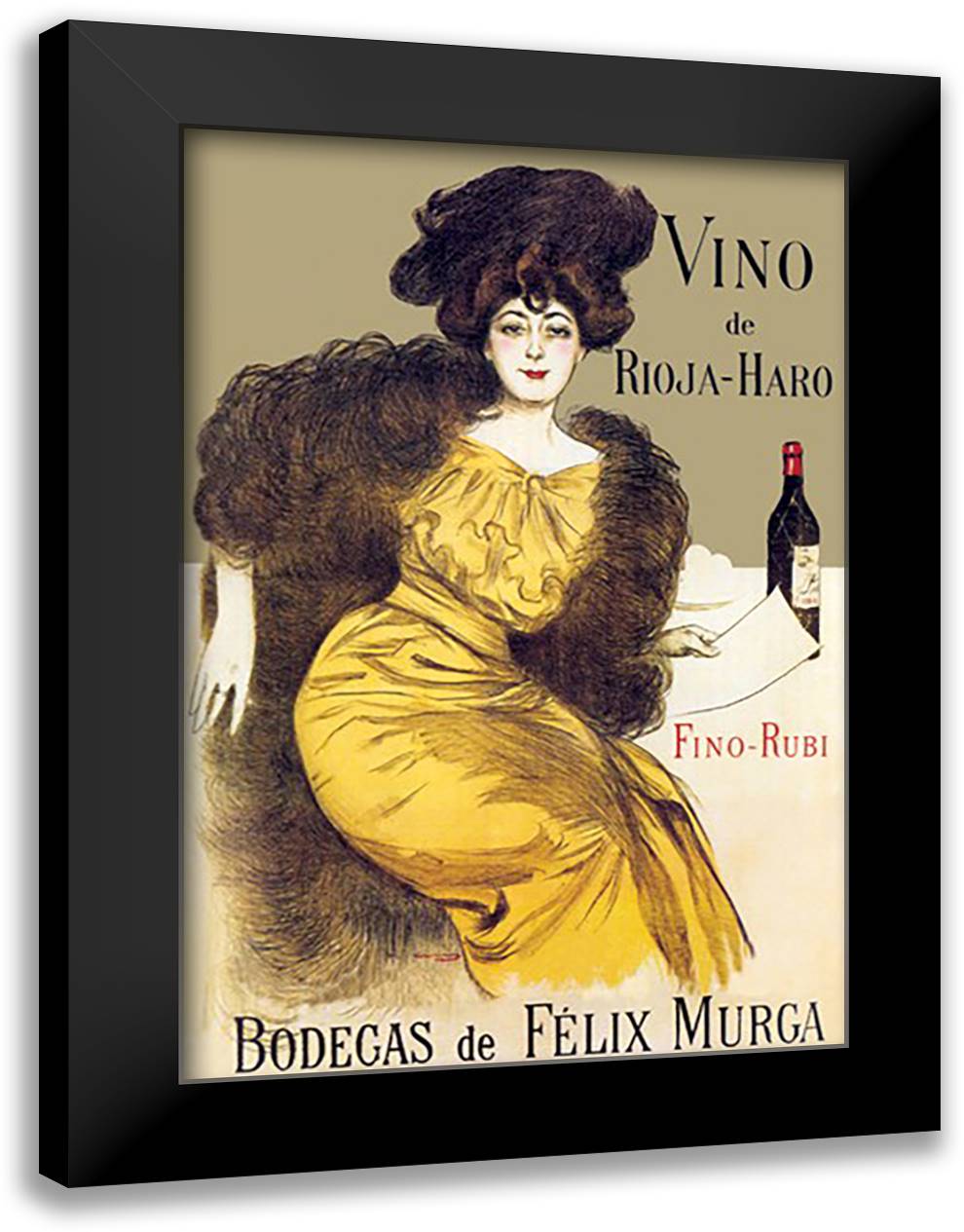 Vino de Rioja-Haro 16x22 Black Modern Wood Framed Art Print Poster by Casas, Ramon