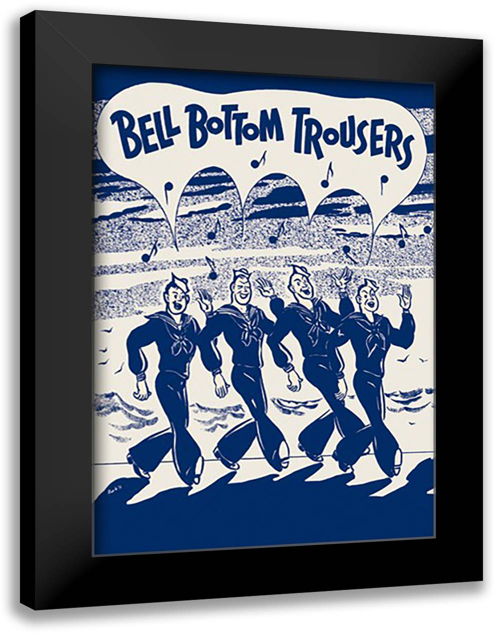 Bell Bottom Trousers 16x22 Black Modern Wood Framed Art Print Poster