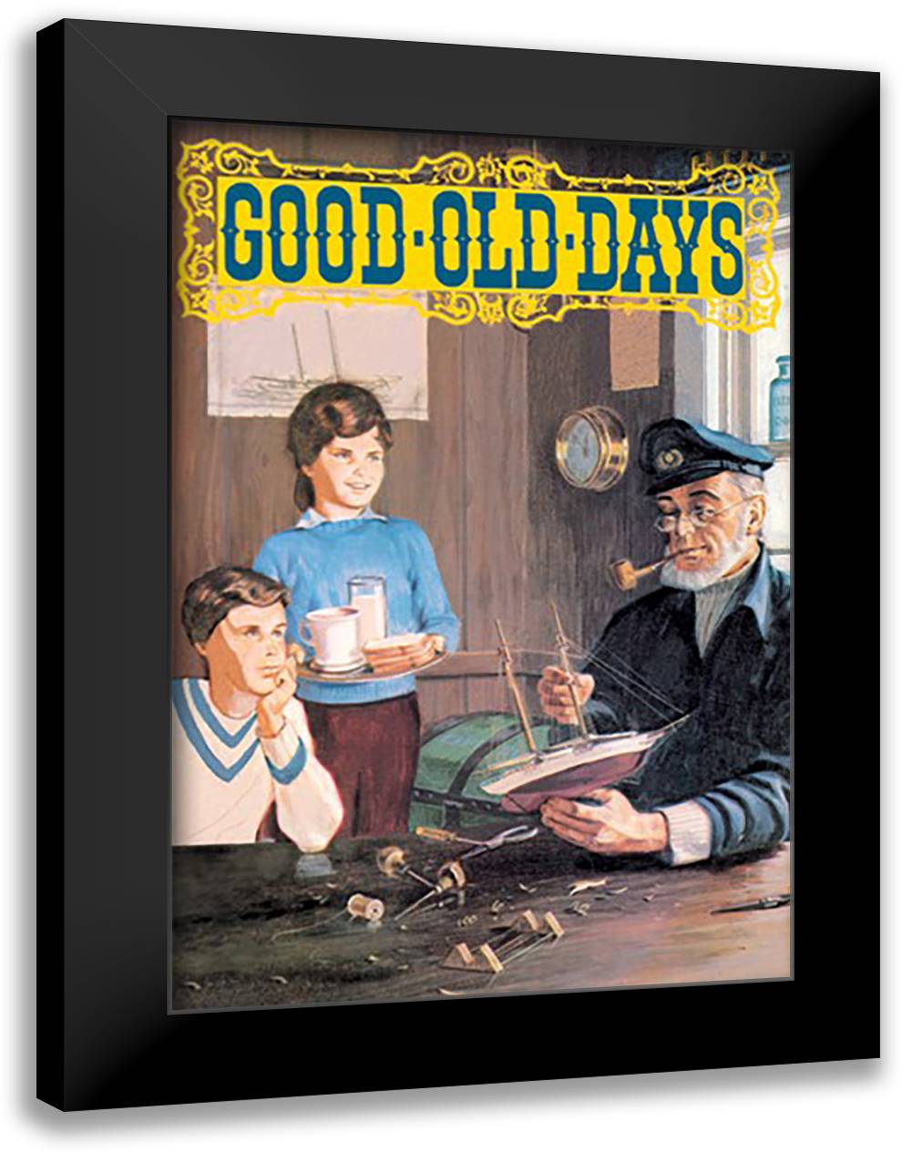 Good Old Days 16x22 Black Modern Wood Framed Art Print Poster