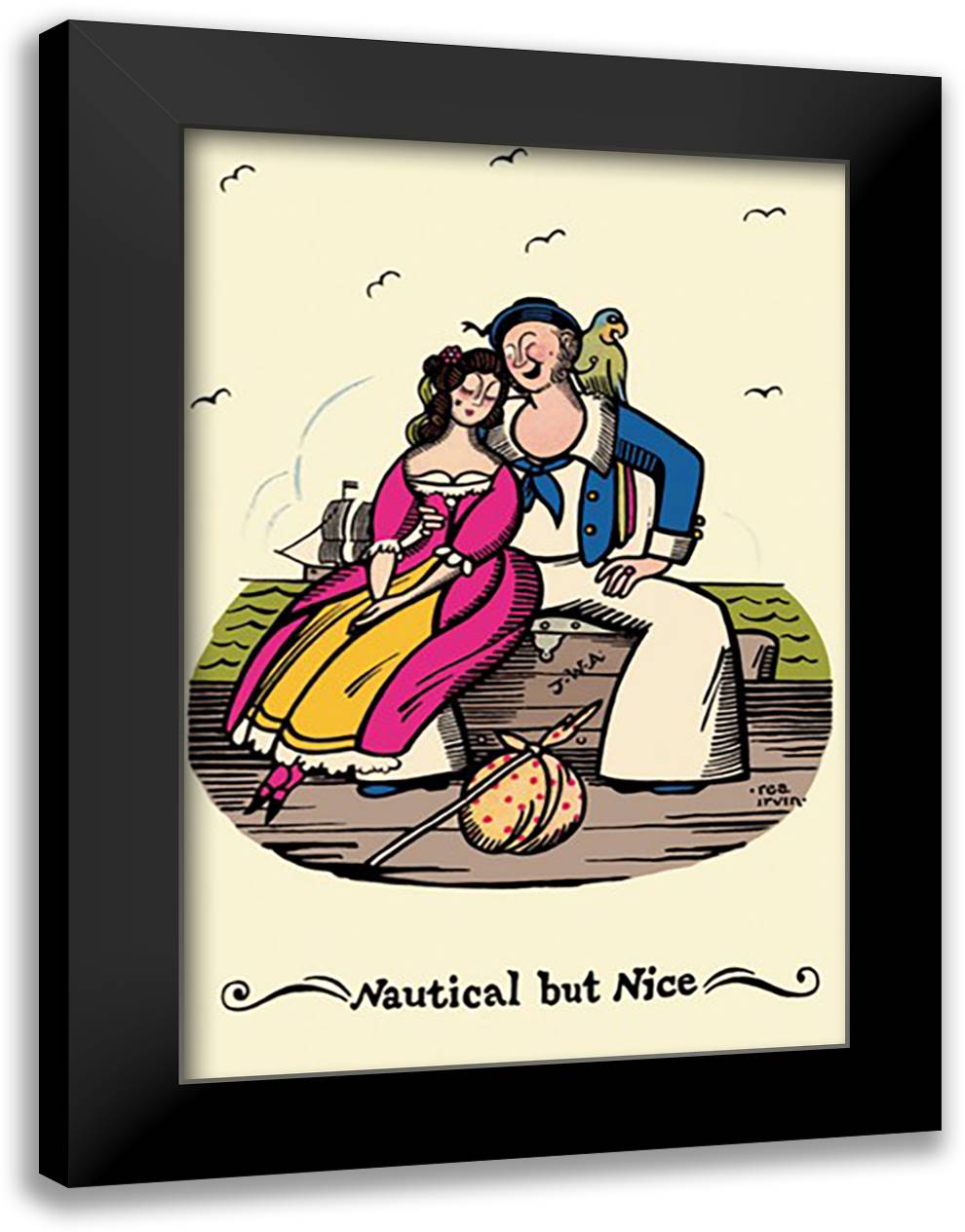 Nautical but Nice 16x22 Black Modern Wood Framed Art Print Poster