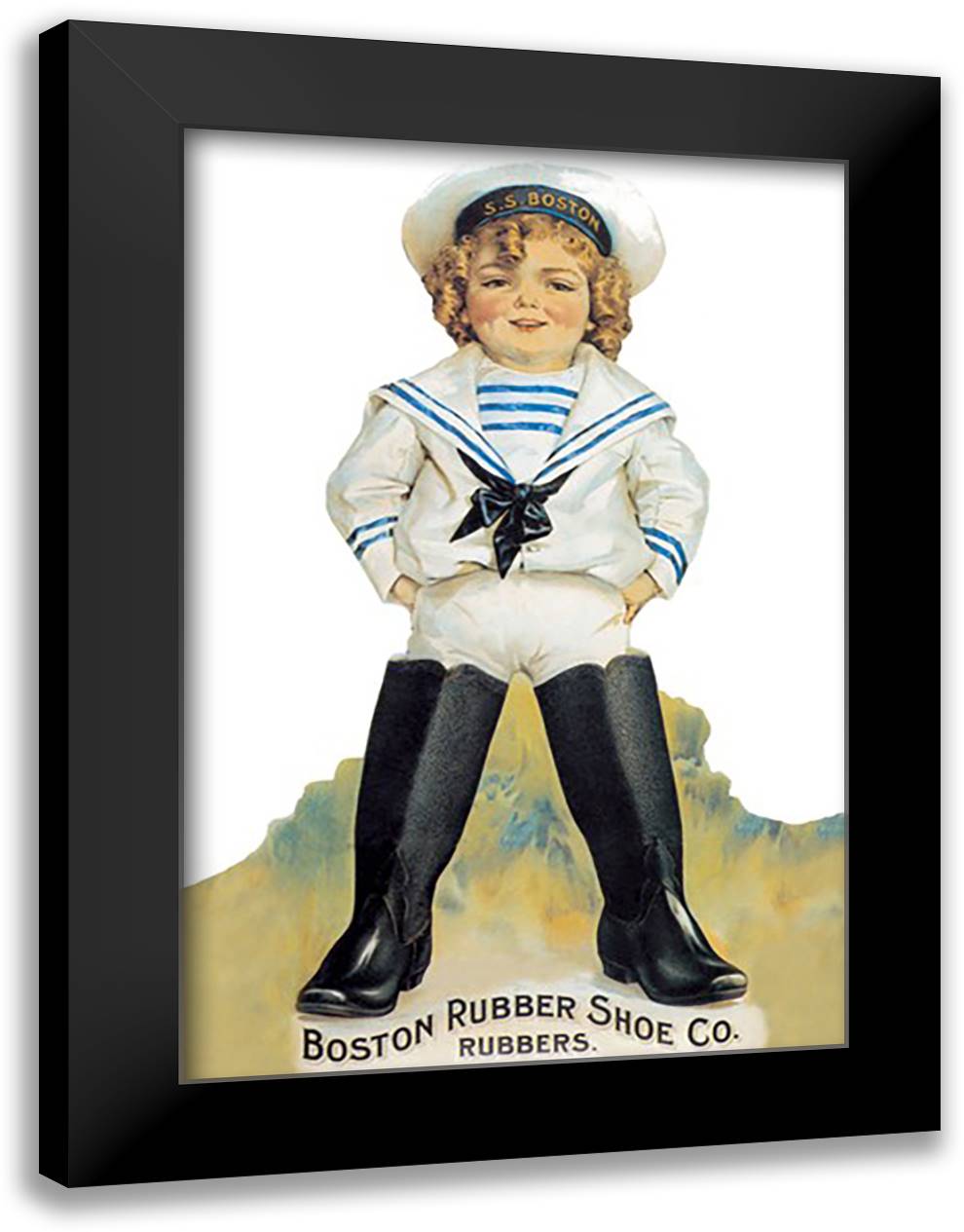 Boston Rubber Shoe Company 16x22 Black Modern Wood Framed Art Print Poster