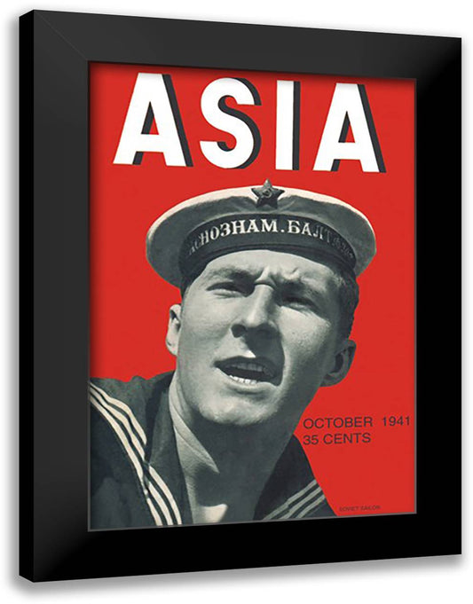 Asia Magazine: Soviet Sailor 16x22 Black Modern Wood Framed Art Print Poster