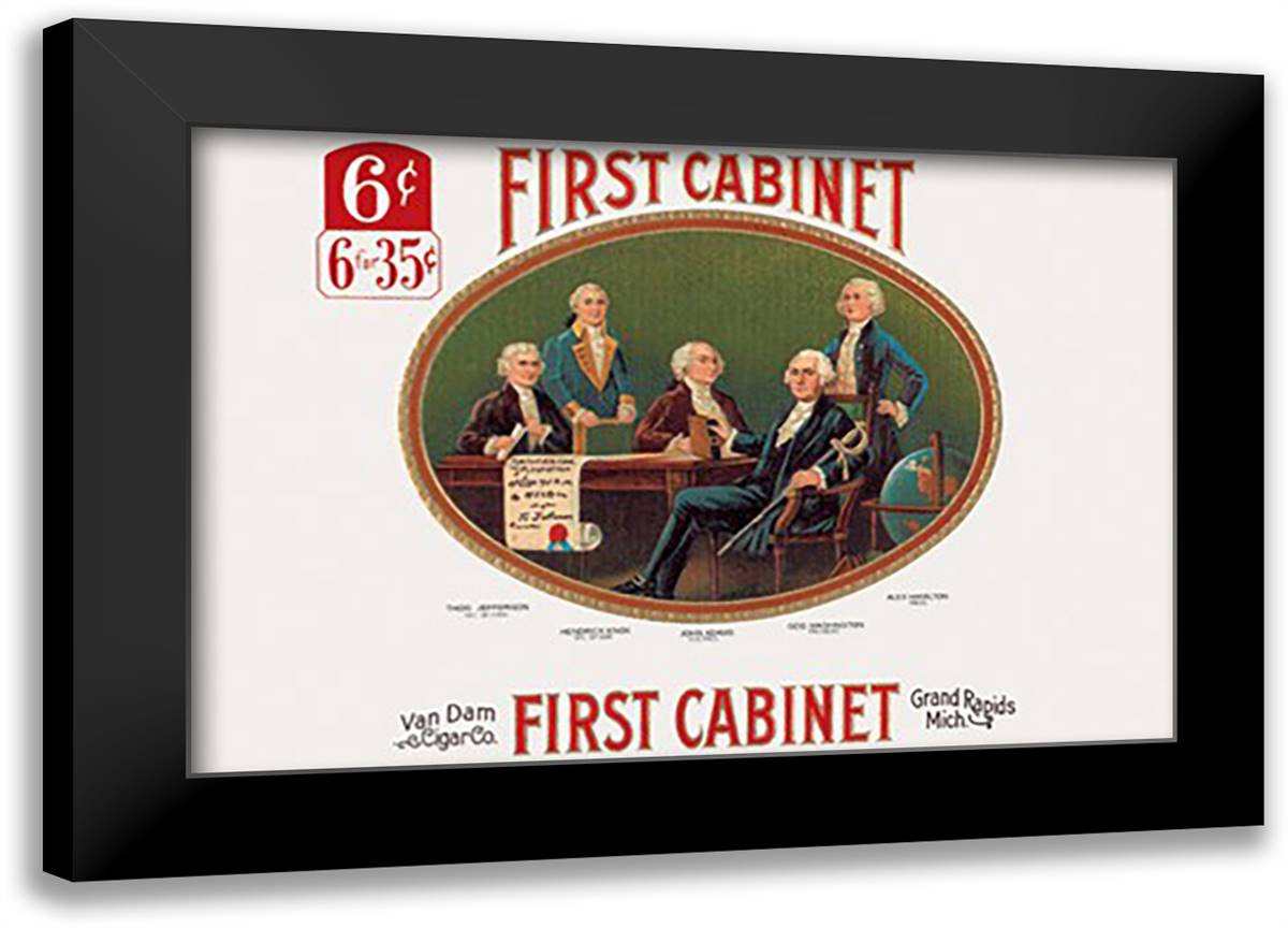 First Cabinet 22x16 Black Modern Wood Framed Art Print Poster