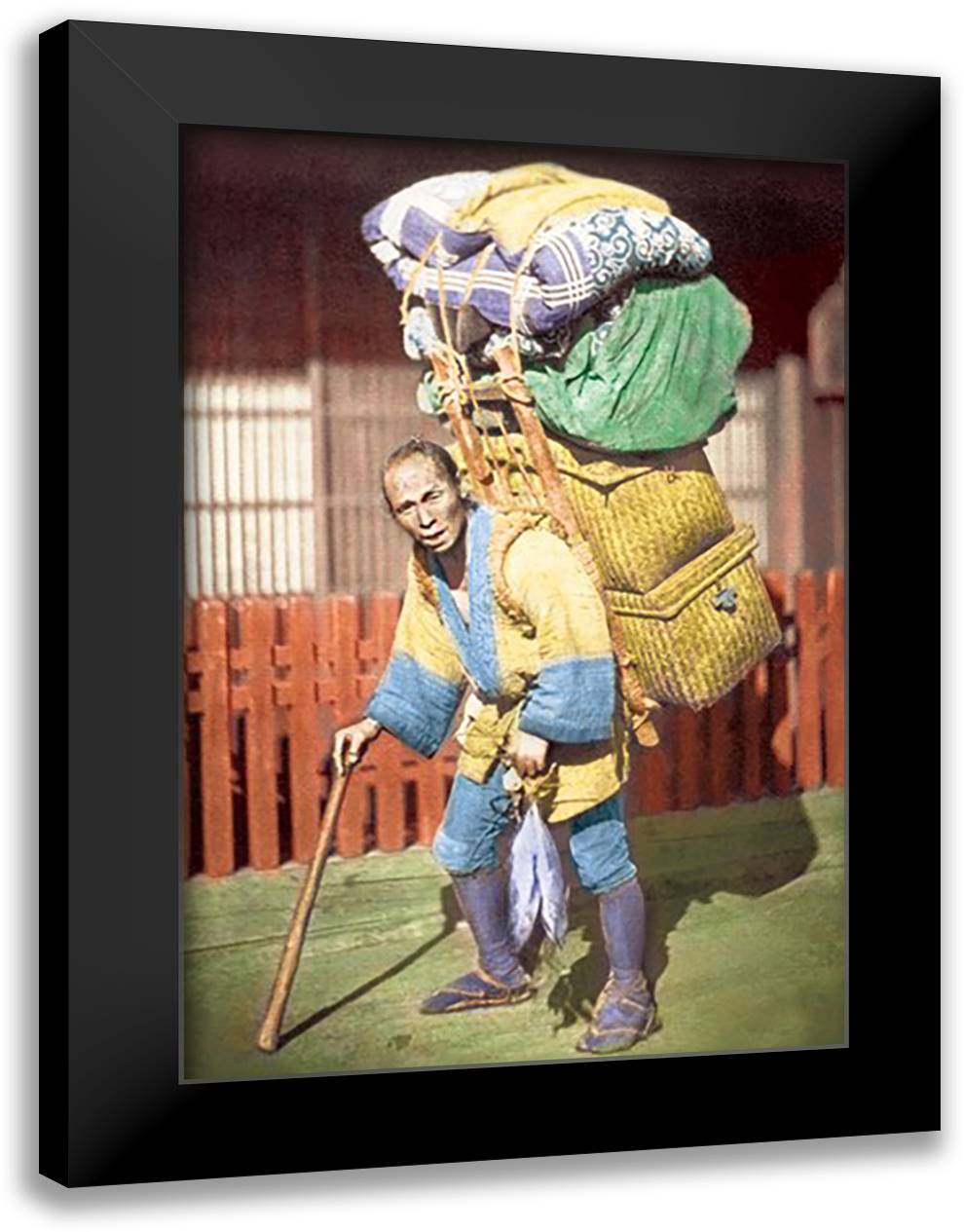 Peddler 16x22 Black Modern Wood Framed Art Print Poster by Beato