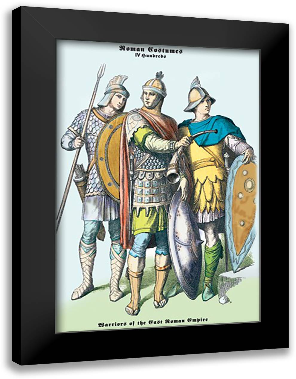 Roman Costumes: Warriors of the West Roman Empire 16x22 Black Modern Wood Framed Art Print Poster