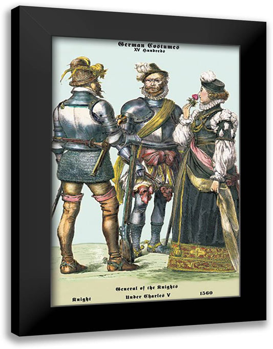 German Costumes: General of the Knights under Charles V 16x22 Black Modern Wood Framed Art Print Poster