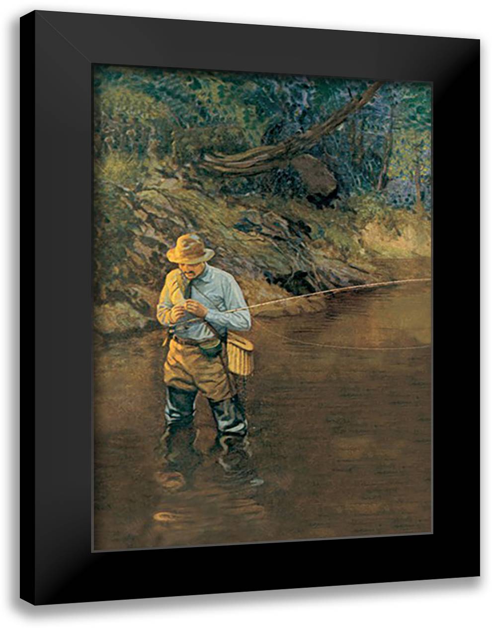 Rigging a Fly 16x22 Black Modern Wood Framed Art Print Poster