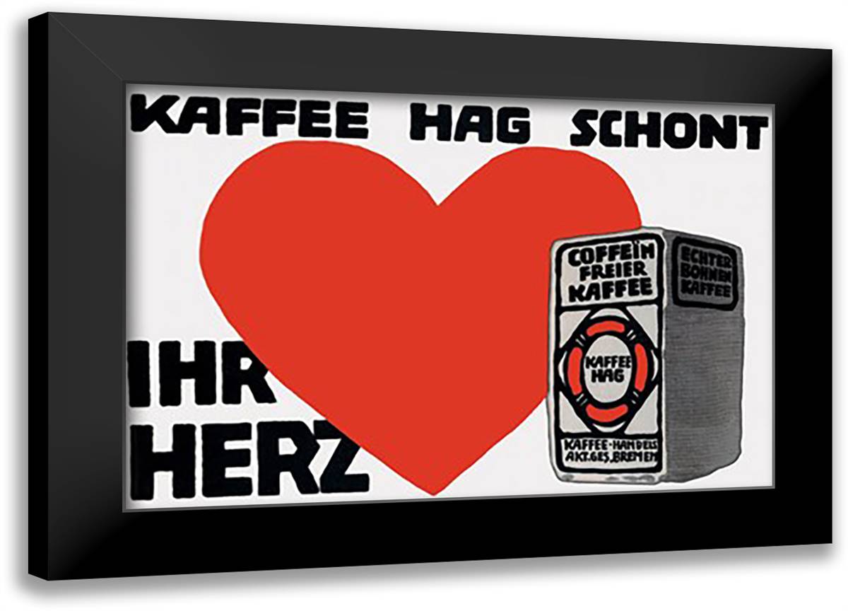 Hag Coffee 22x16 Black Modern Wood Framed Art Print Poster by Runge Scotland